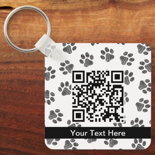 Doodle Paws, Hondenpoten, Kattenpoten, Zwarte Poot Sleutelhanger (Voorkant)