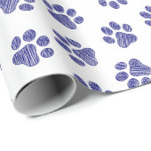Doodle Paws, Hondenpoten, Navy Blue Paws Cadeaupapier (Rol Hoek)