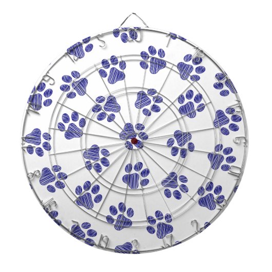 Doodle Paws, Hondenpoten, Navy Blue Paws Dartbord (Voorkant)