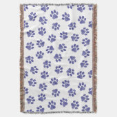 Doodle Paws, Hondenpoten, Navy Blue Paws Deken (Voorkant Verticaal)