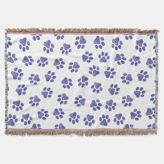 Doodle Paws, Hondenpoten, Navy Blue Paws Deken (Voorkant)