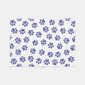 Doodle Paws, Hondenpoten, Navy Blue Paws Fleece Deken (Voorkant (Horizontaal))