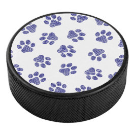 Doodle Paws, Hondenpoten, Navy Blue Paws Hockey Puck