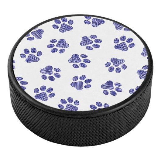 Doodle Paws, Hondenpoten, Navy Blue Paws Hockey Puck (3/4)