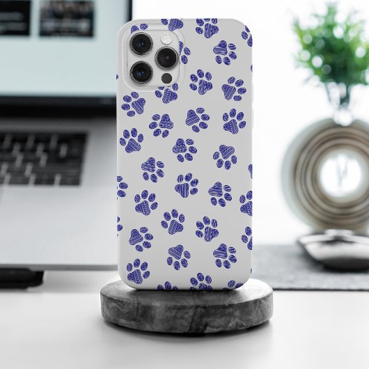 Doodle Paws, Hondenpoten, Navy Blue Paws iPhone Hoesje