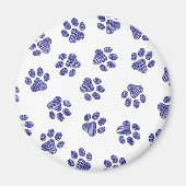 Doodle Paws, Hondenpoten, Navy Blue Paws Magneet (Voorkant)