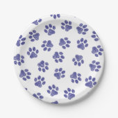 Doodle Paws, Hondenpoten, Navy Blue Paws Papieren Bordje (Voorkant)