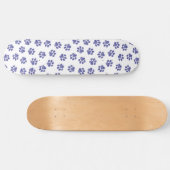 Doodle Paws, Hondenpoten, Navy Blue Paws Persoonlijk Skateboard (Horizontaal)
