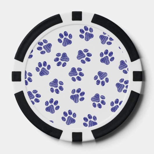 Doodle Paws, Hondenpoten, Navy Blue Paws Poker Chips (Voorkant)
