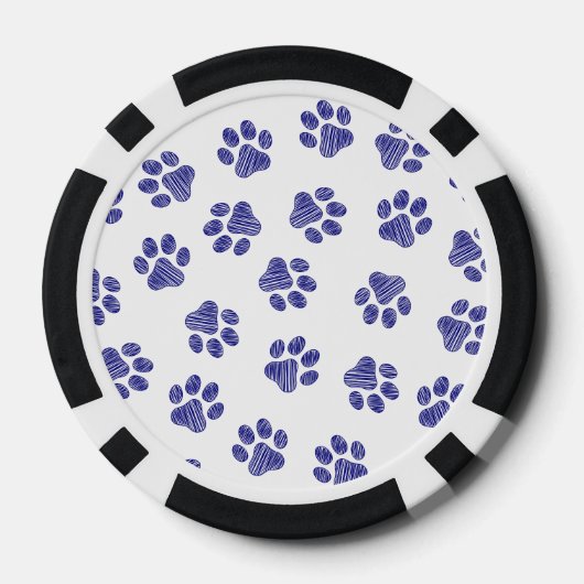 Doodle Paws, Hondenpoten, Navy Blue Paws Poker Chips (Achterkant)