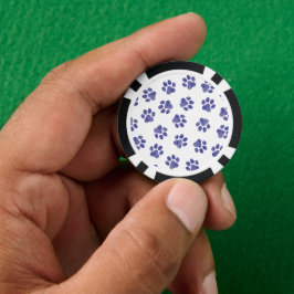 Doodle Paws, Hondenpoten, Navy Blue Paws Poker Chips