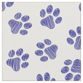 Doodle Paws, Hondenpoten, Navy Blue Paws Stof (Close Up)