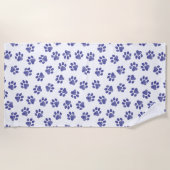 Doodle Paws, Hondenpoten, Navy Blue Paws Strandlaken (Voorkant)