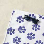 Doodle Paws, Hondenpoten, Navy Blue Paws Strandlaken (In situ)