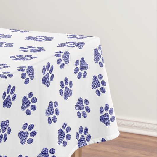 Doodle Paws, Hondenpoten, Navy Blue Paws Tafelkleed (Voorbeeld)