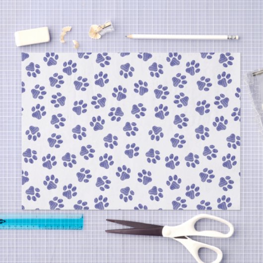 Doodle Paws, Hondenpoten, Navy Blue Paws Tissuepapier (Craft)