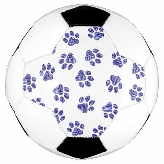 Doodle Paws, Hondenpoten, Navy Blue Paws Voetbal (Voorkant)