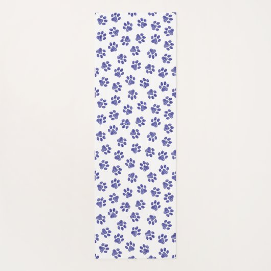 Doodle Paws, Hondenpoten, Navy Blue Paws Yogamat (Achterkant)