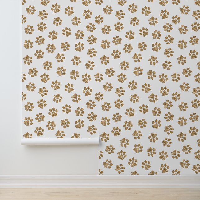 Doodle Paws, Hondenpoten, Sinaasappel Gold Paws Behang (Applicatie)