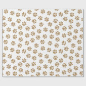 Doodle Paws, Hondenpoten, Sinaasappel Gold Paws Cadeaupapier (Vlak)