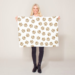 Doodle Paws, Hondenpoten, Sinaasappel Gold Paws Fleece Deken