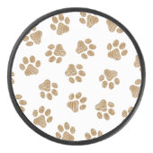 Doodle Paws, Hondenpoten, Sinaasappel Gold Paws Hockey Puck (Voorkant)