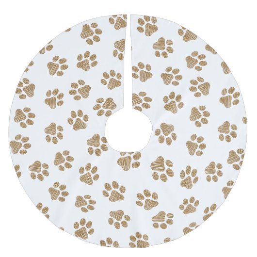 Doodle Paws, Hondenpoten, Sinaasappel Gold Paws Kerstboom Rok (Voorkant)