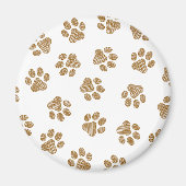 Doodle Paws, Hondenpoten, Sinaasappel Gold Paws Magneet (Voorkant)