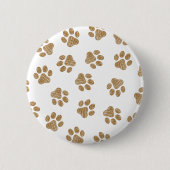 Doodle Paws, Hondenpoten, Sinaasappel Gold Paws Ronde Button 5,7 Cm (Voorkant)