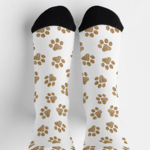Doodle Paws, Hondenpoten, Sinaasappel Gold Paws Sokken