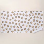 Doodle Paws, Hondenpoten, Sinaasappel Gold Paws Strandlaken (Voorkant)