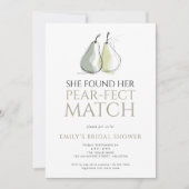 Doodle Pears Pear-fect Match Bridal Shower Kaart (Voorkant)
