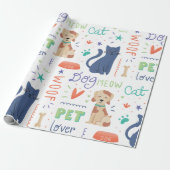 Doodle Pet Lovers Cadeaupapier (Uitgerold)