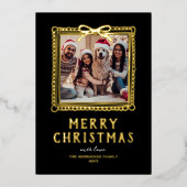 Doodle Photo Frame Christmas Folie Feestdagenkaart (Voorkant)