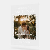 Doodle Photo Frame Engagement Party Welcome Acryl Bord (Hoek)