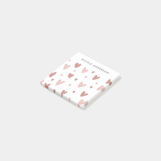 Doodle Pink en Red Hearts Post-it® Notes (Schuin)