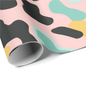 Doodle Pink Mint Pastel Luipaard Vlekken Cadeaupapier (Rol Hoek)