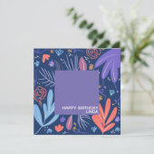 Doodle Plant Bloemmotief Illustratie Kaart (Staand voorkant)