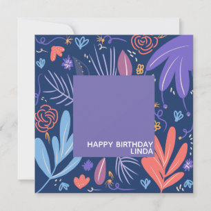 Doodle Plant Bloemmotief Illustratie  Kaart