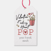 Doodle Popcorn Valentijn Label Cadeaulabel (Voorkant)