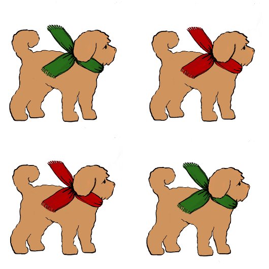 Doodle Puppy Hond Kerstvakantie Cadeaupapier