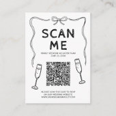 Doodle QR-code trouwkaart Informatiekaartje (Voorkant)