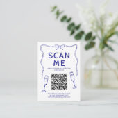 Doodle QR Code Wedding Informatiekaartje (Staand voorkant)