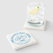 Doodle Rail Trail (fietsen) Stenen Onderzetter (Zijkant)