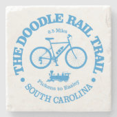 Doodle Rail Trail (fietsen) Stenen Onderzetter (Voorkant)