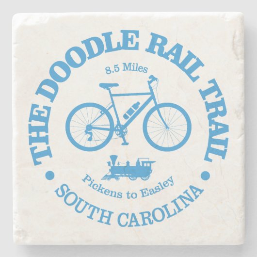 Doodle Rail Trail (fietsen) Stenen Onderzetter (Voorkant)