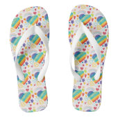 Doodle Rainbow Heart Patroon Teenslippers (Voetbed)
