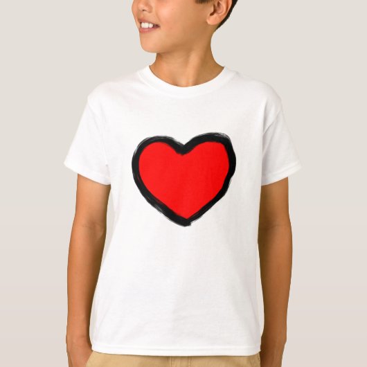 Doodle Red Heart T-shirt (Voorkant)