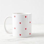 Doodle Red Hearts White Cute Classy Elegant  Koffiemok (Links)