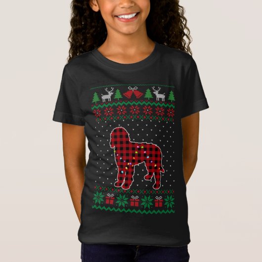 Doodle Red Pset Buffalo Funny Ugly KerstSwea T-shirt (Voorkant)